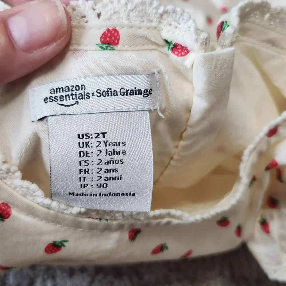 Sofia Grainge x Amazon Essentials Strawberry Tiered Lace Flutter Dress size 2T